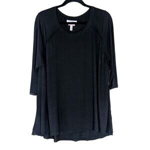 Jessica Simpson Nursing Black Jersey Side Slit Knit Shirt Size XL